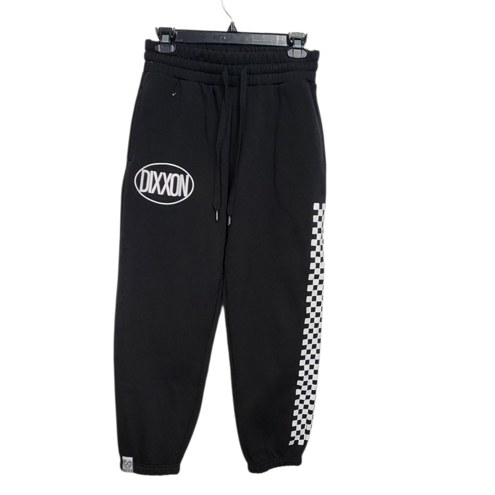 DIXXON Black Sweatpants‎ Men's Small Checkerboard Logo Joggers Activewear